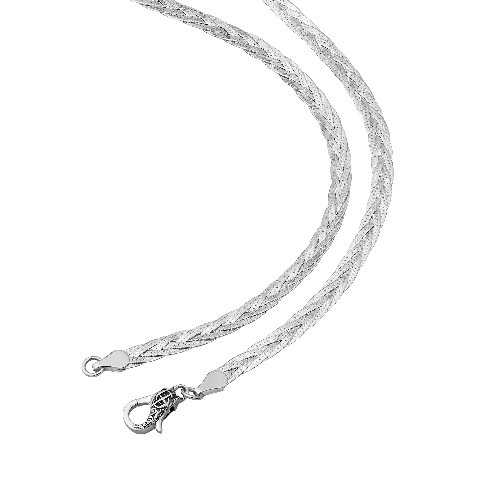 Braided Herringbone Chain Necklace x 5mm - Image 2