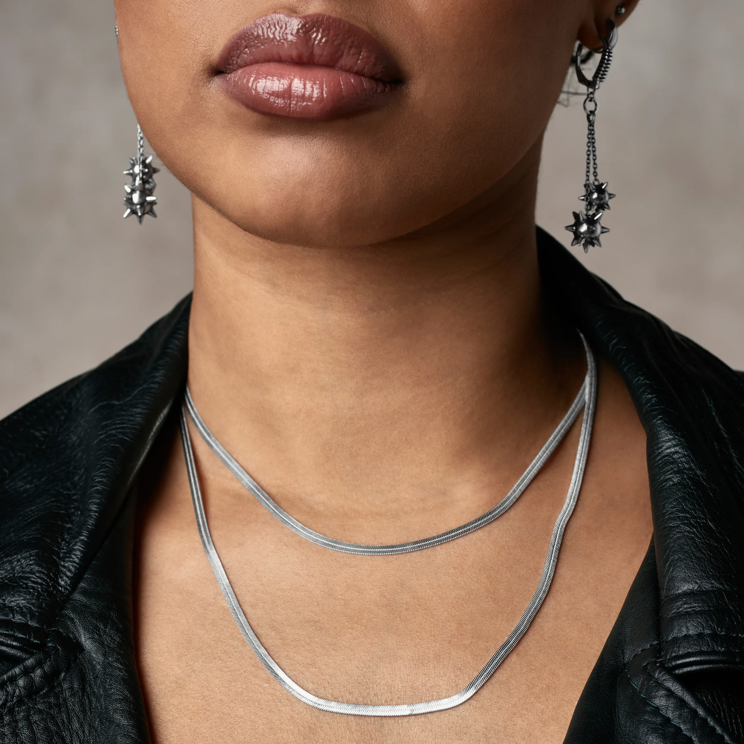 Braided Herringbone Chain Necklace x 5mm - Image 5