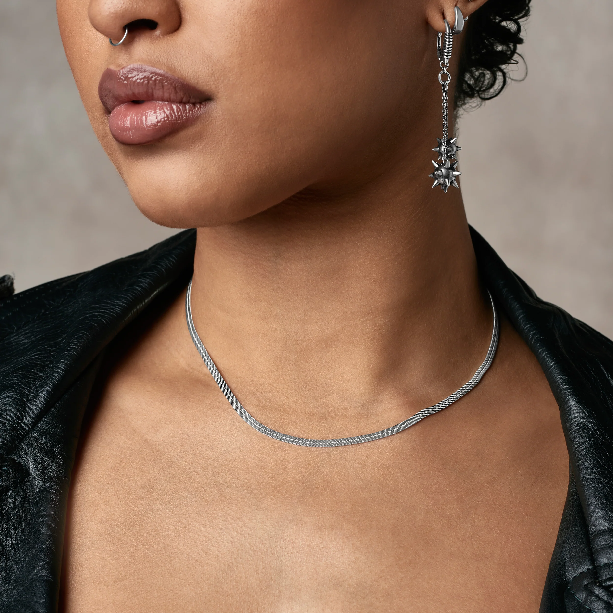 Braided Herringbone Chain Necklace x 5mm - Image 6
